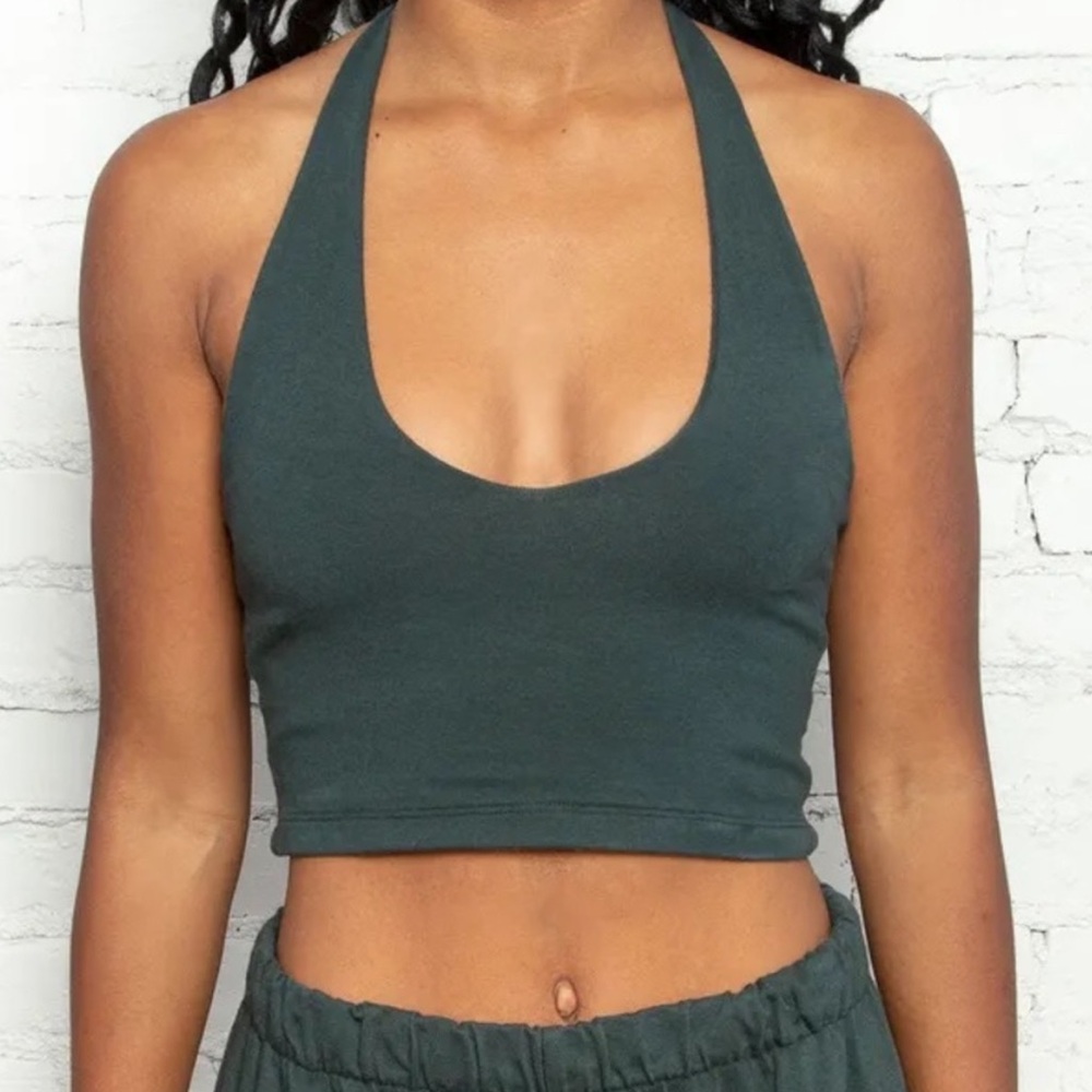 Brandy Melville Dark Green Halter Top